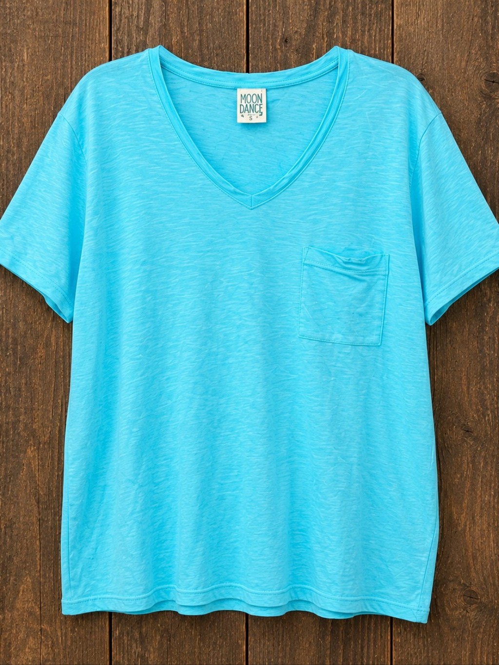 #1778 Jaded Gypsy Moon Dance V-Neck Tee - Turquoise